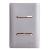 Conjunto Duplo Interruptor Paralelo 4x2 - Novara Aço Gold